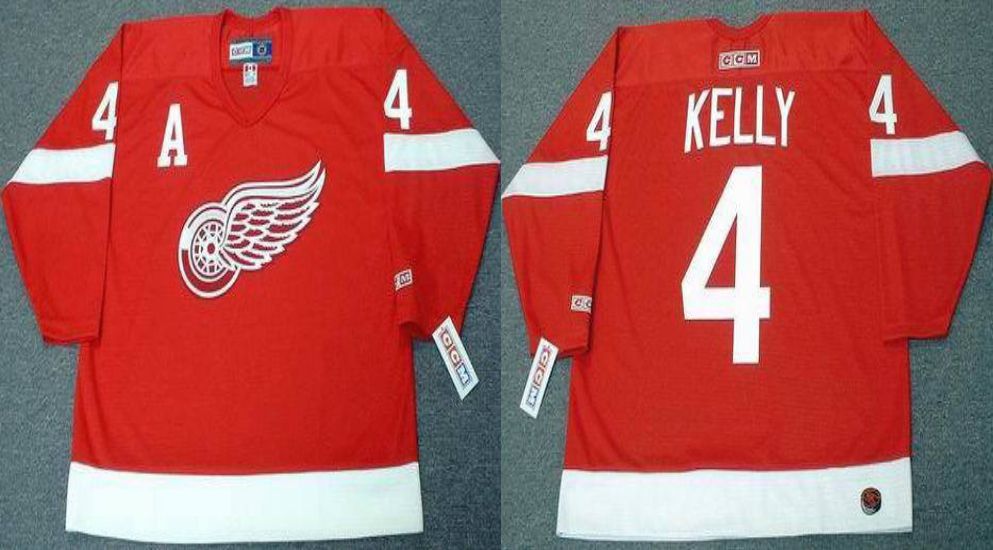 2019 Men Detroit Red Wings #4 Kelly Red CCM NHL jerseys